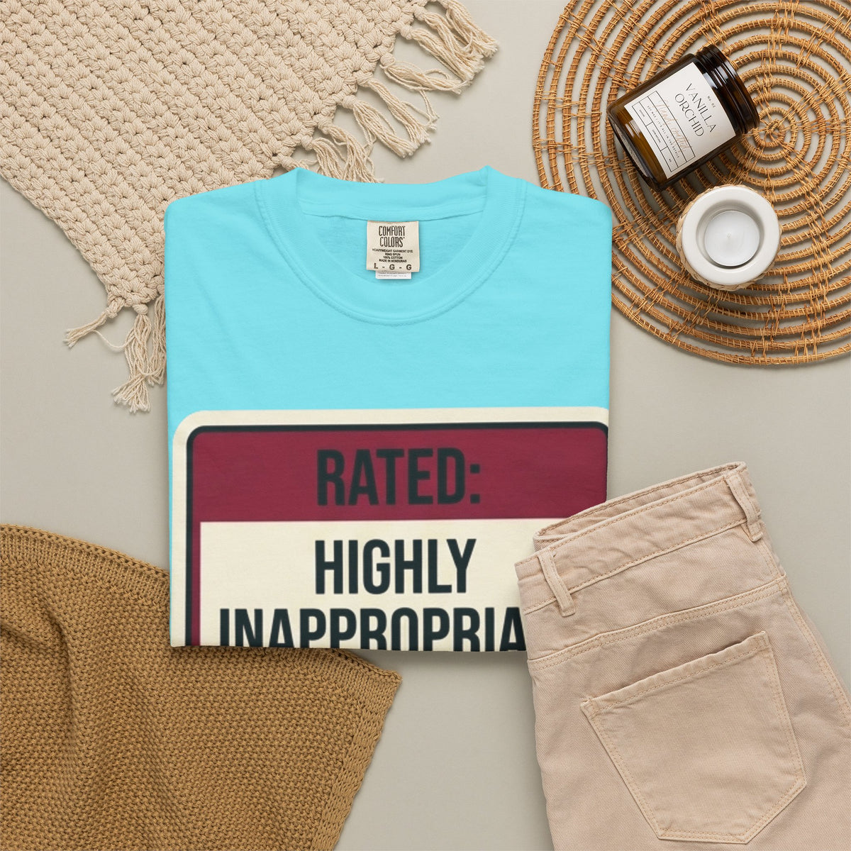 Good Book Series Highly Inappropriate Unisex Garment-Dyed Tee