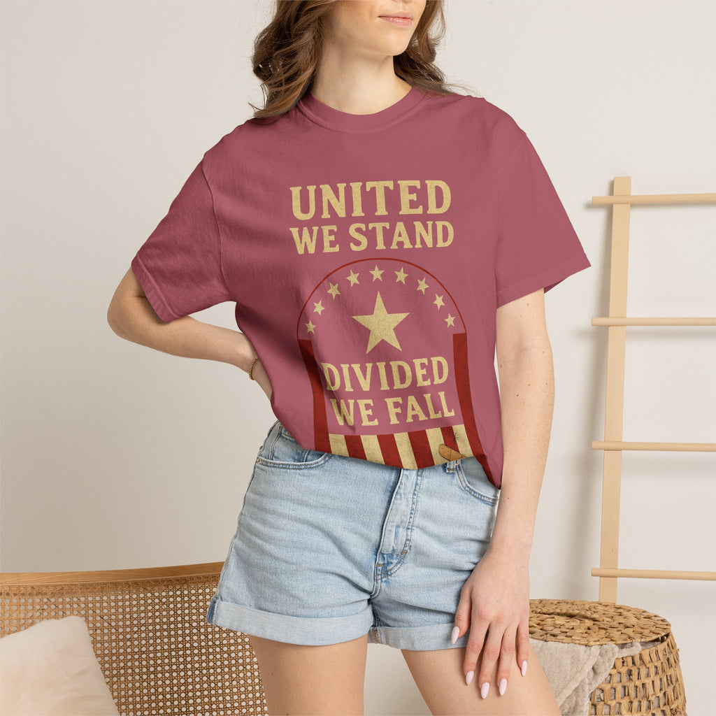 "Divided We Fall" Unisex Garment-Dyed T-shirt