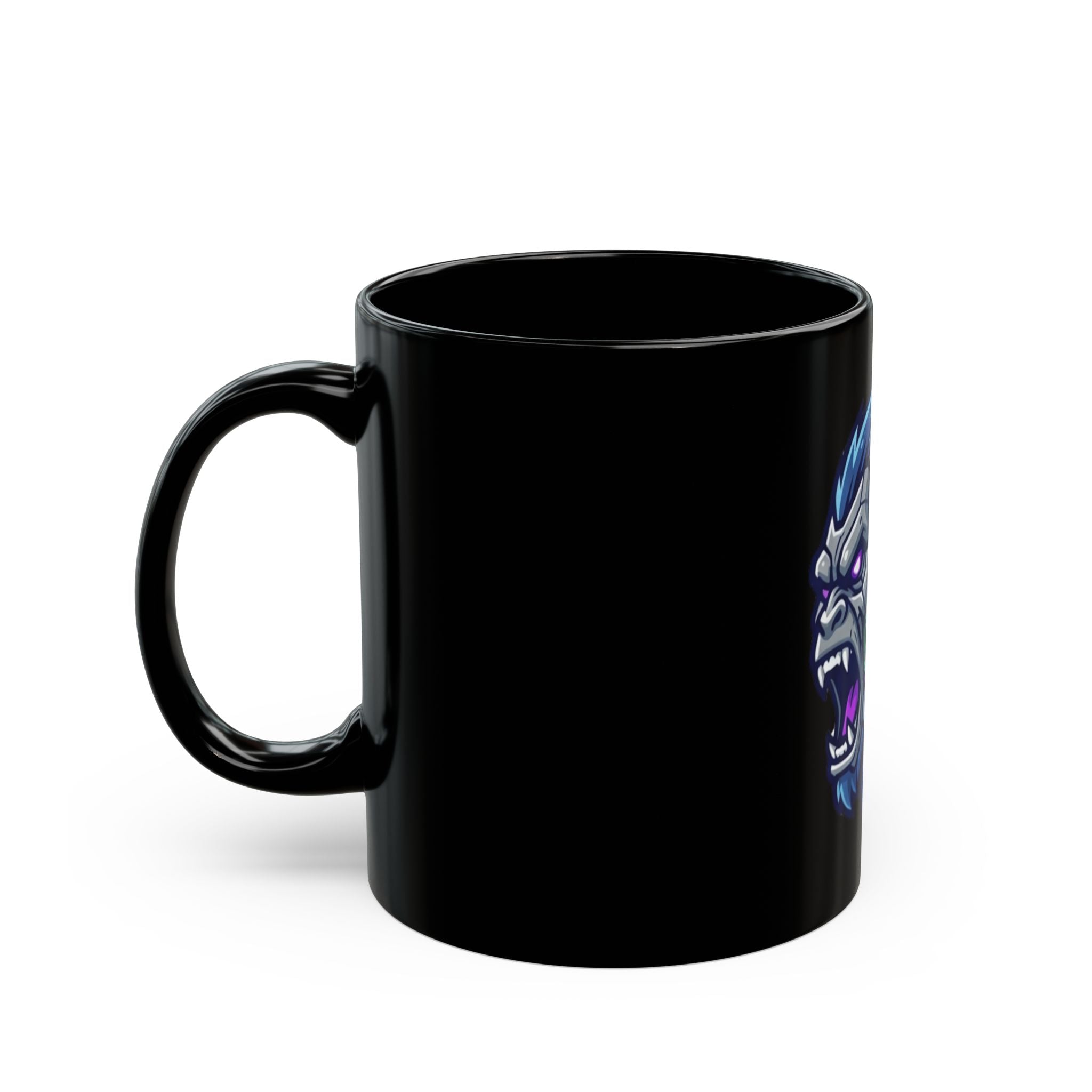 "Cyber Gorilla" Black Ceramic Mug — Graphic