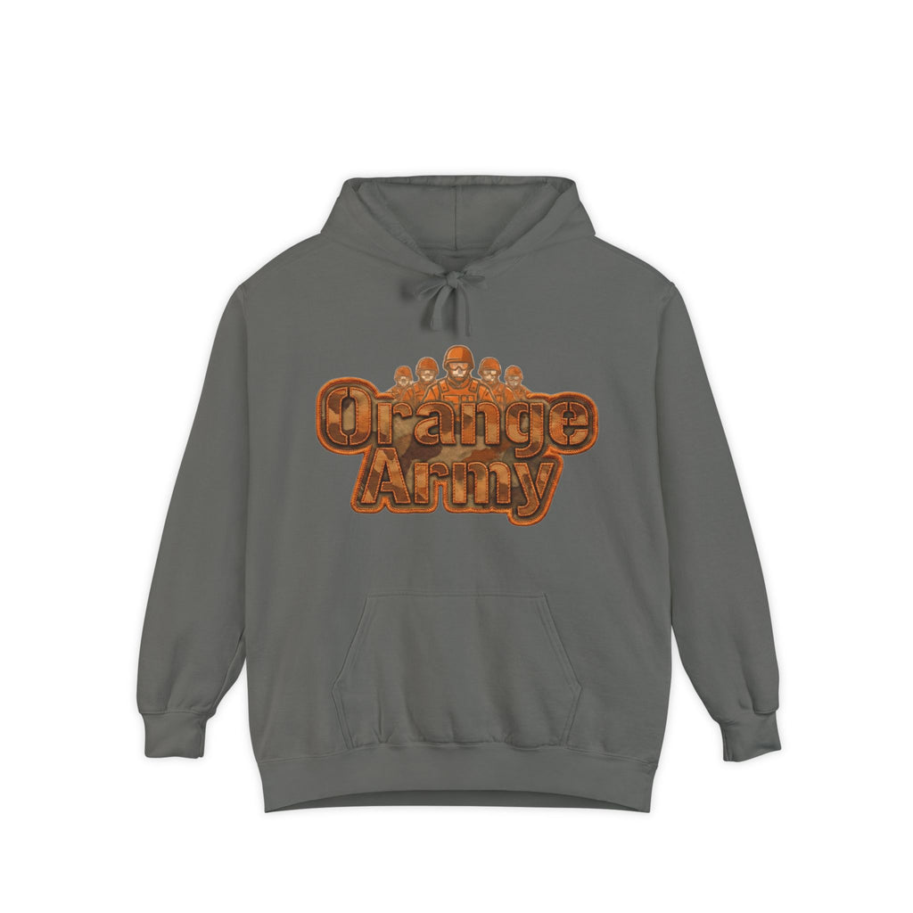 Orange Army: My Squad, My Colors | Garment-Dyed Hoodie — AttitudeShirts