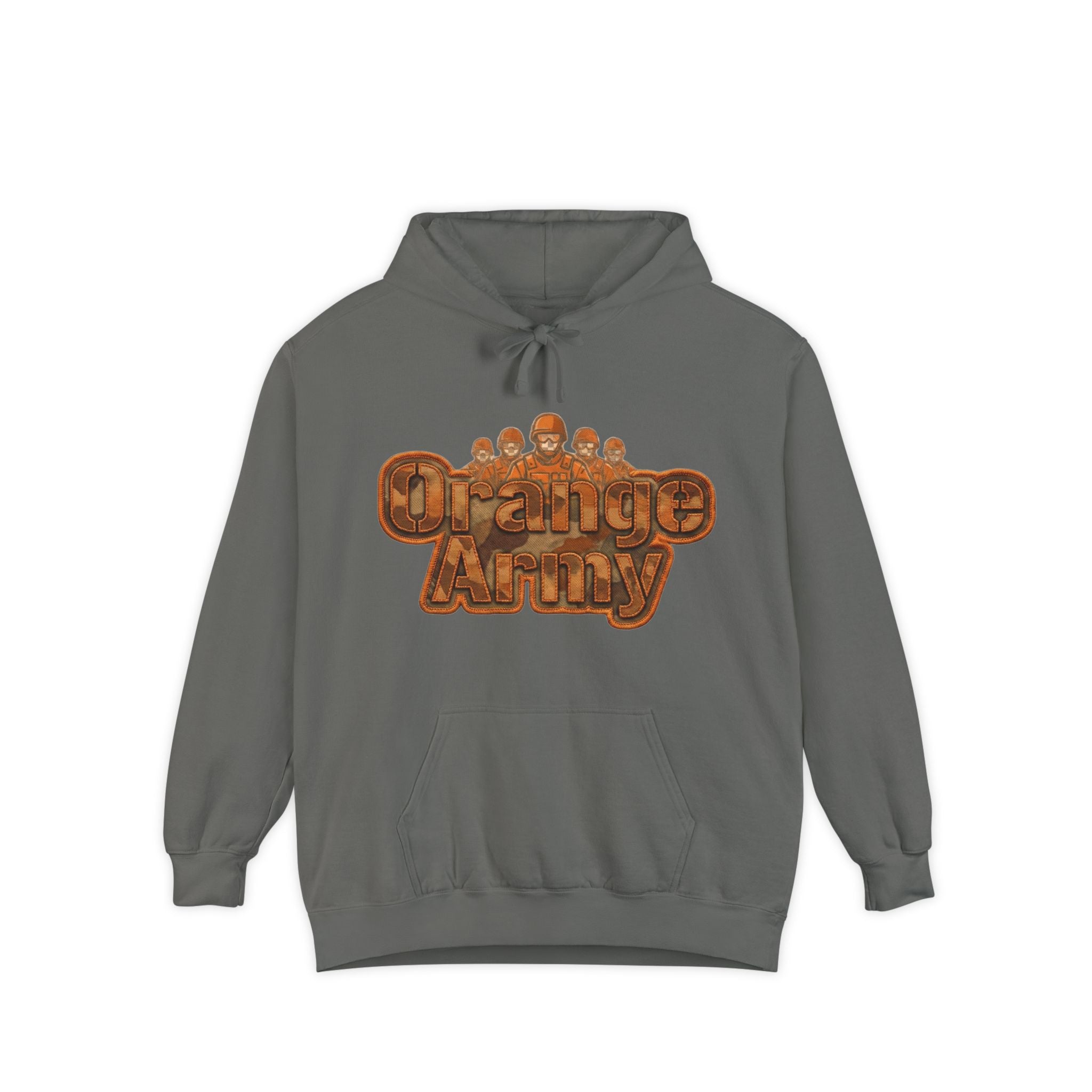 Orange Army: My Squad, My Colors | Garment-Dyed Hoodie — AttitudeShirts