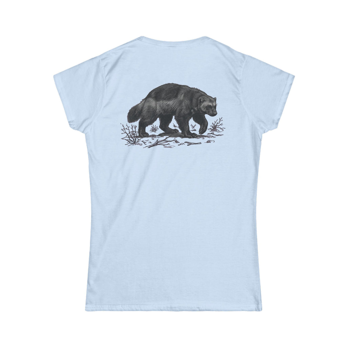 Color: Light Blue | Pencil Sketch Art Wolverine Women's Tee