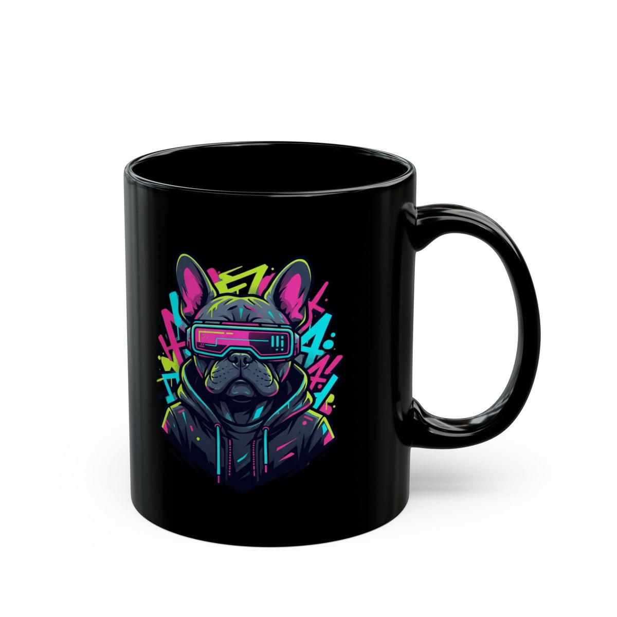 "Cool Pup" Black Ceramic Mug
