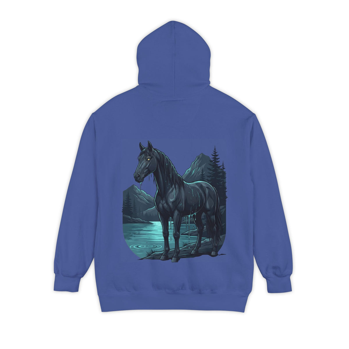 Color: Flo Blue | Kelpie (Scottish Folklore) Garment-Dyed Hoodie