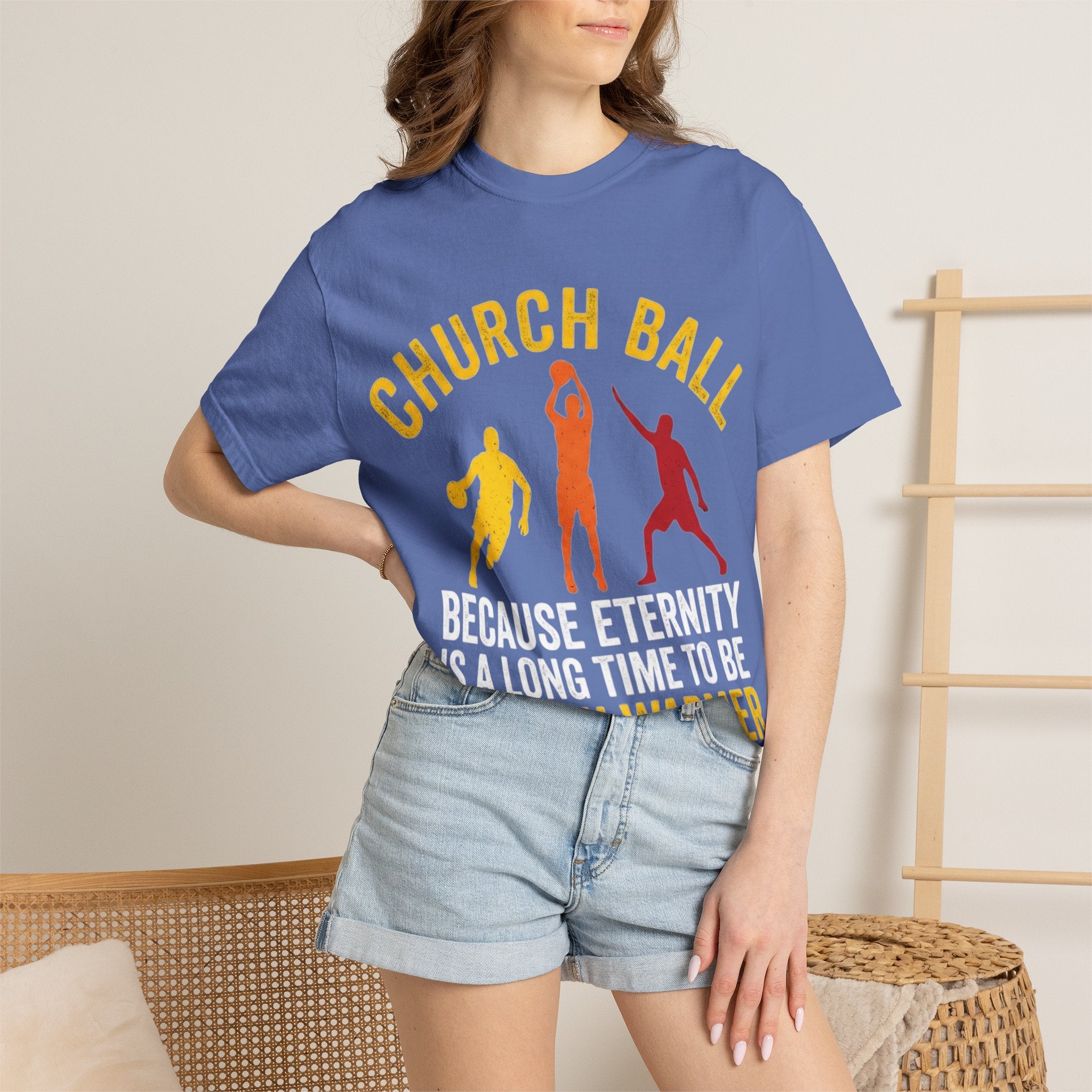 "Church Ball Bench Warmer" Unisex Garment-Dyed T-shirt