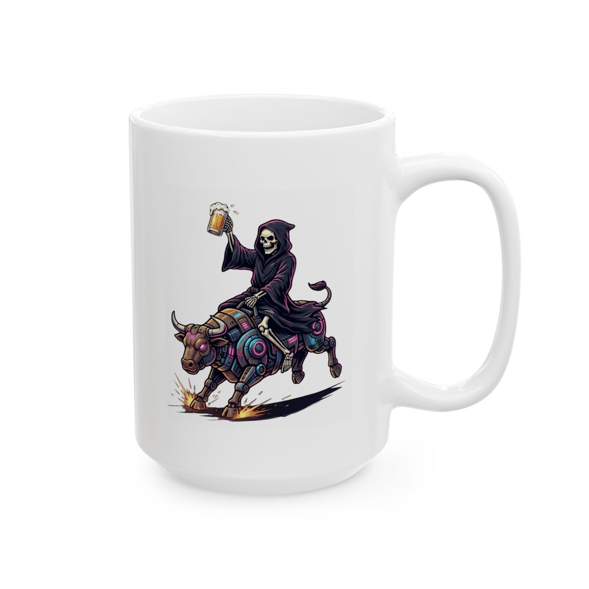 "Reaping the Night Life" White Ceramic Mug — Graphic