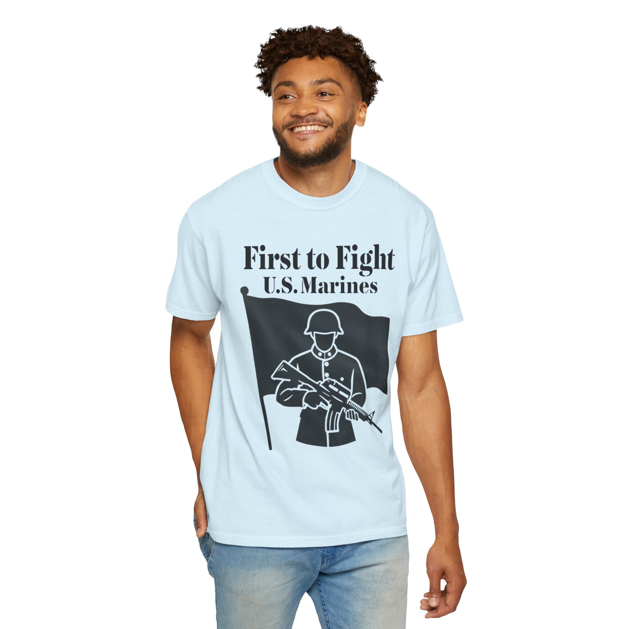 "First to Fight" Unisex Garment-Dyed T-shirt