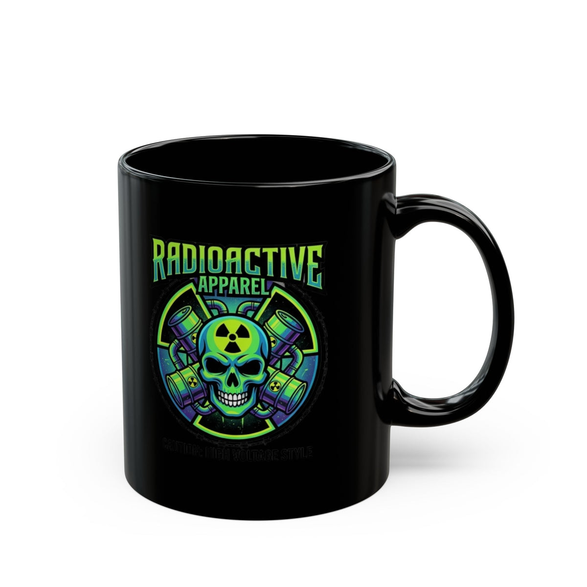 "Radioactive Apparel" Black Ceramic Mug
