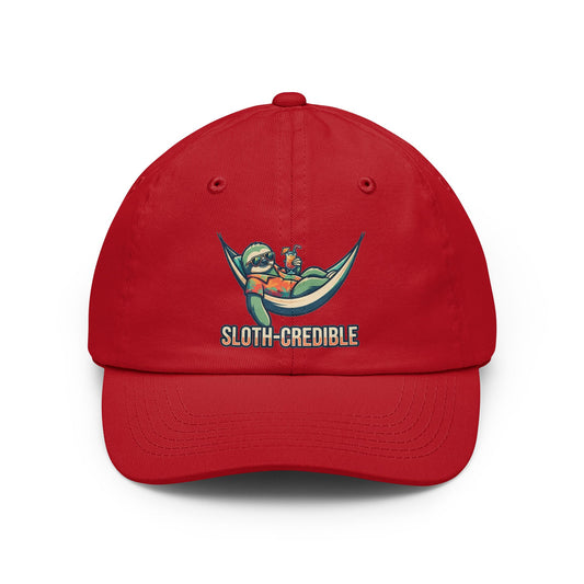 Color: Red | Sloth Credible Dad Hat
