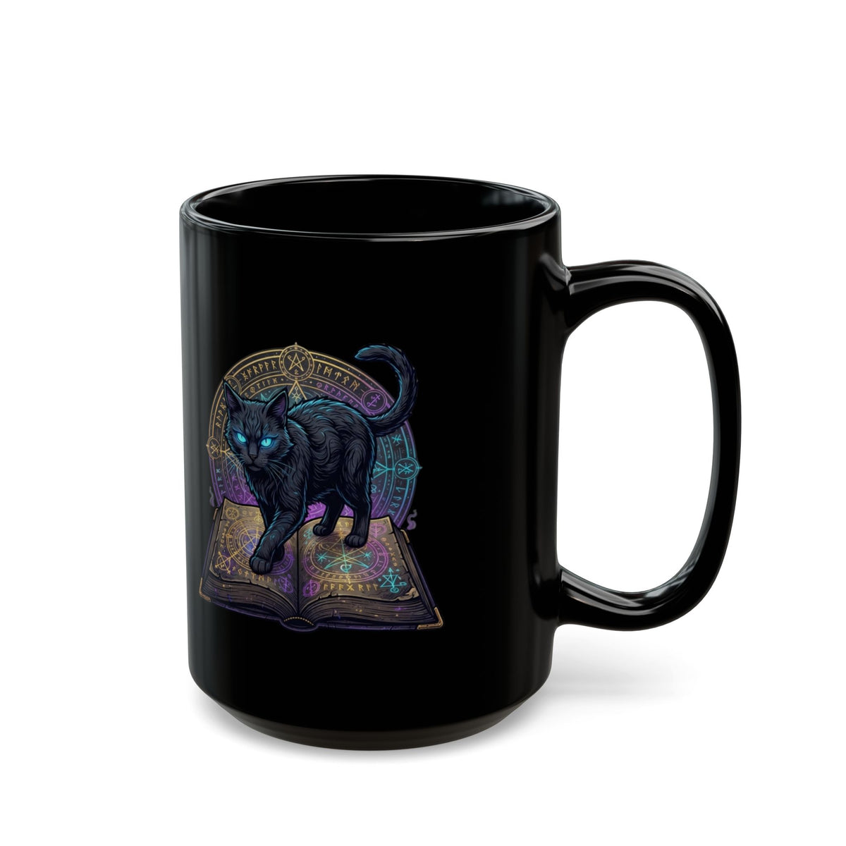 "Guardian of the Book of Shadows" Black Ceramic Mug