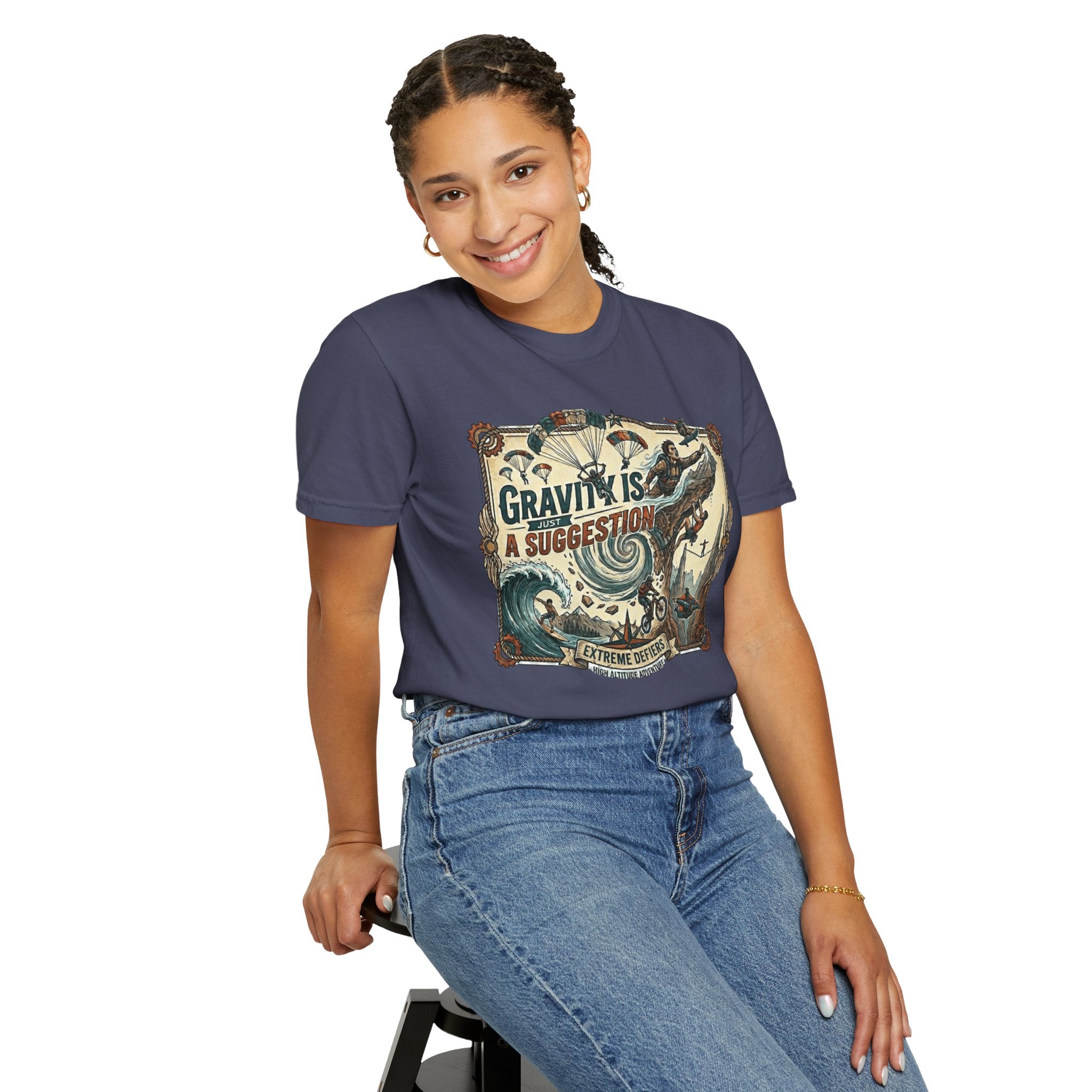 "Gravity is Just a Suggestion" Unisex Garment-Dyed T-shirt