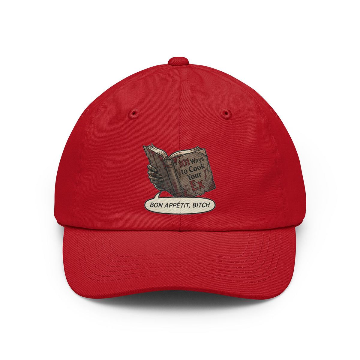 Color: Red | Bon Appetit Bitch Dad Hat — Graphic