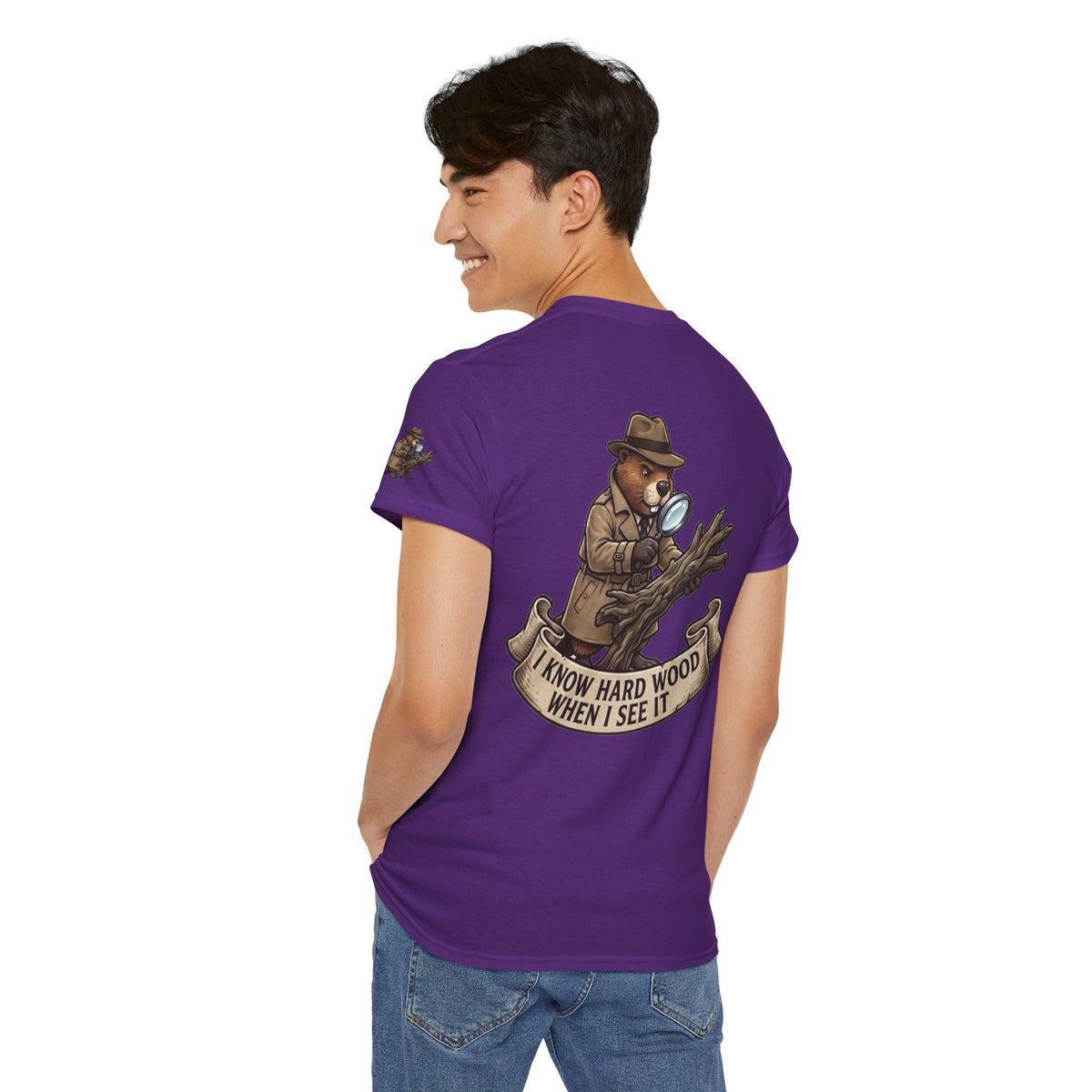 Color: Purple | I Know Hard Wood Premium Graphic Tee