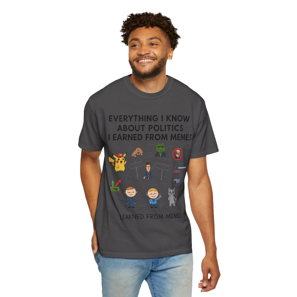 "Advanced Degrees in Memes" Unisex Garment-Dyed T-shirt