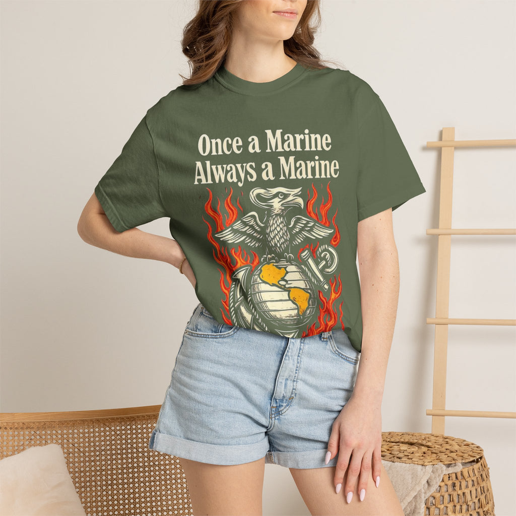 "Once a Marine, Always a Marine" Unisex Garment-Dyed T-shirt