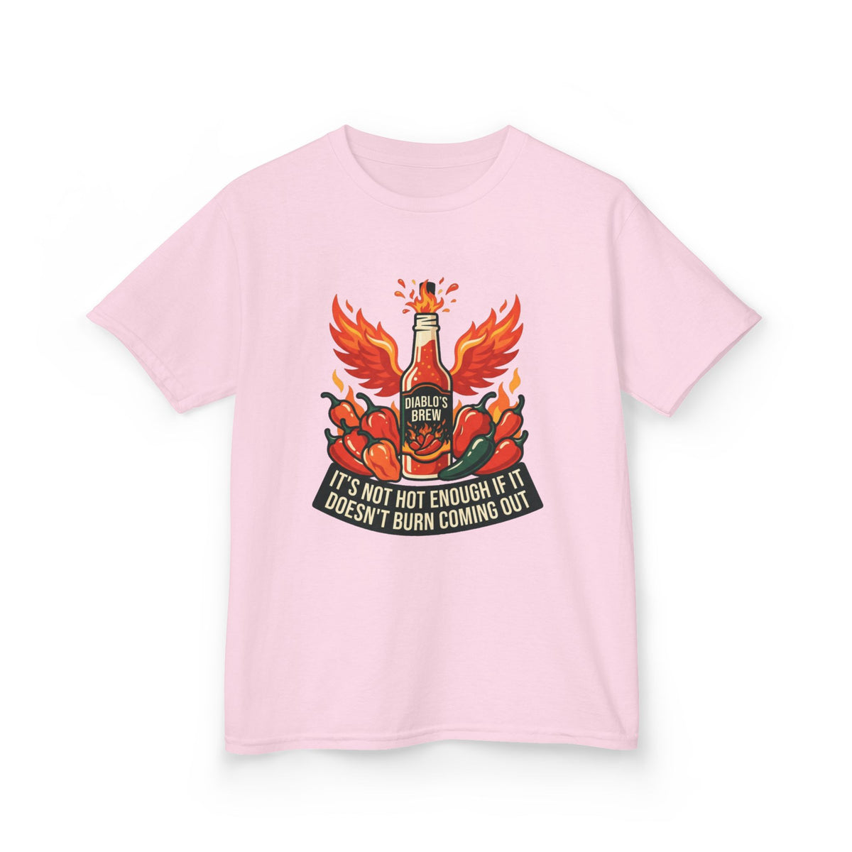 Color: Light Pink | Burns Coming Out Kids Tee
