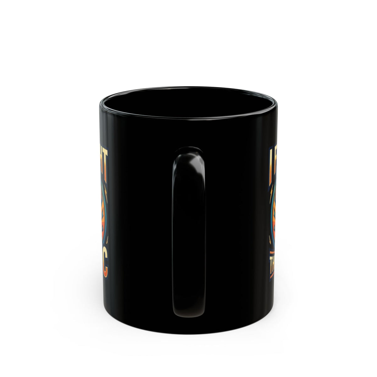 "I Fought The Big C and Won" Black Ceramic Mug — Graphic