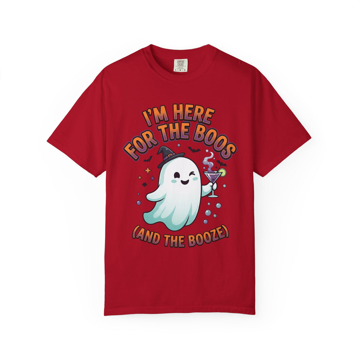 Color: Red | I'm Here For The Boos Unisex Garment-Dyed Tee
