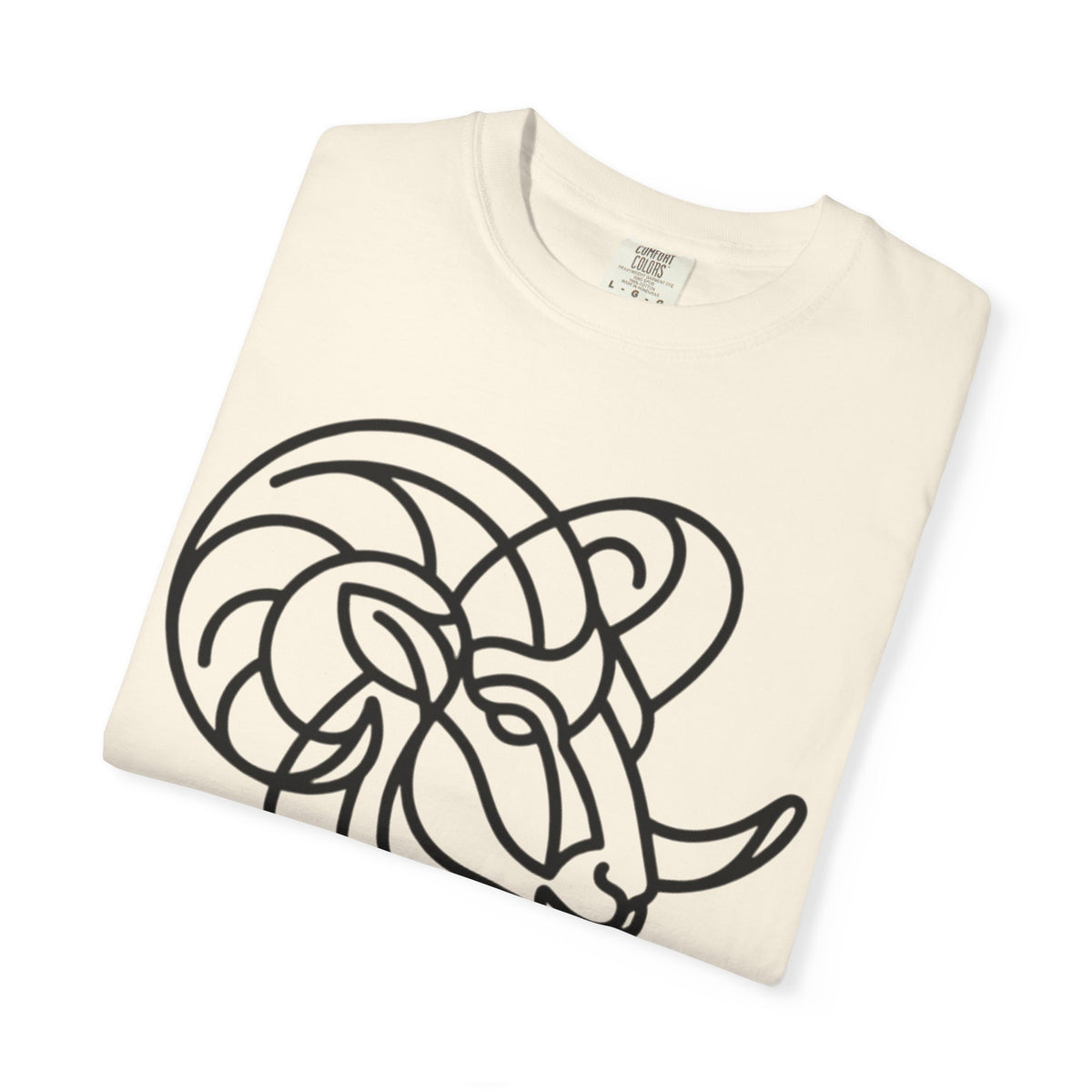 "Aries The Minimalist Ram" Unisex Garment-Dyed Tee