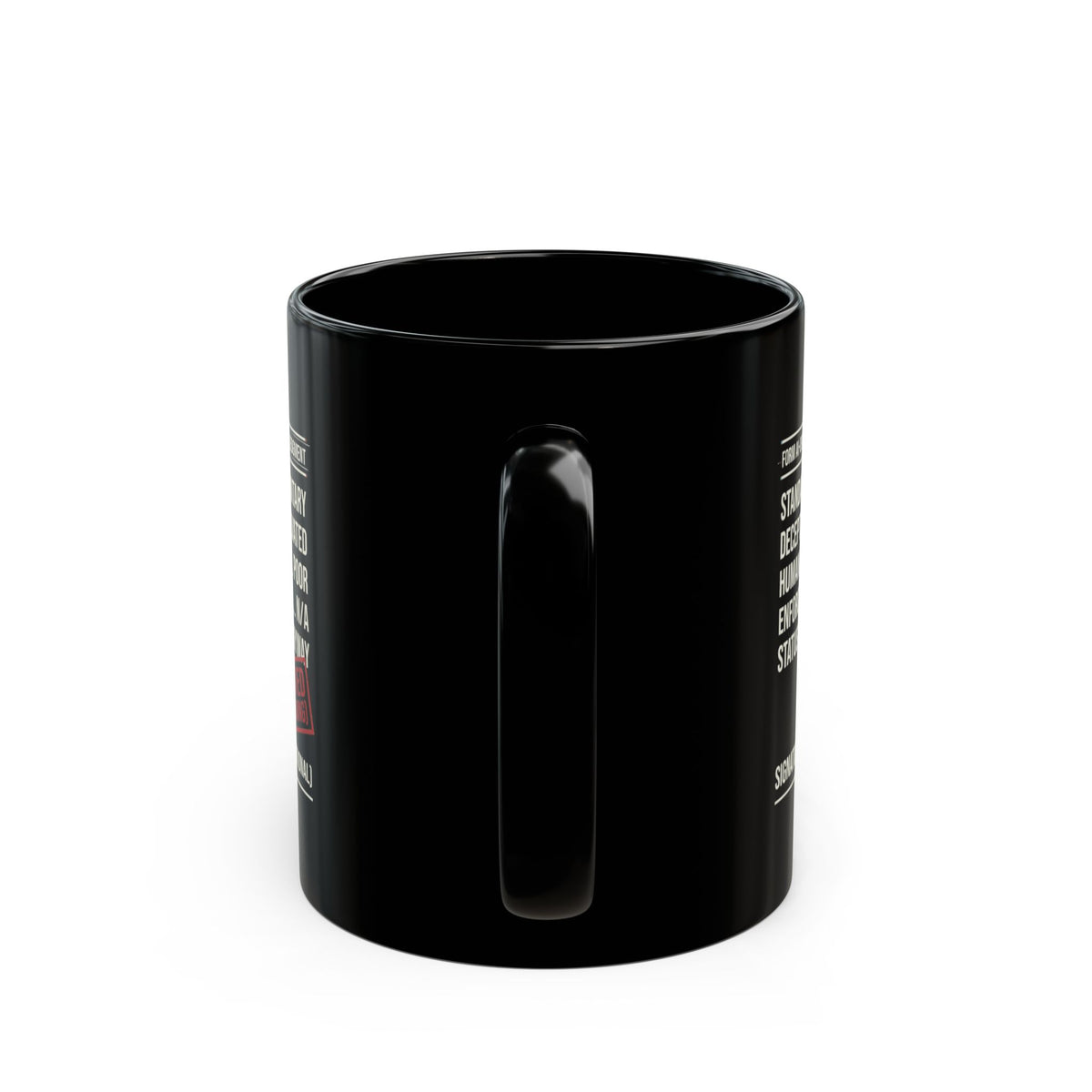 "Approved (Not Binding)" Black Ceramic Mug