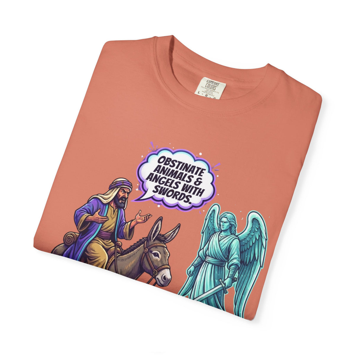 Good Book Series Obstinate Animals & Angels With Swords Unisex Garment-Dyed Tee