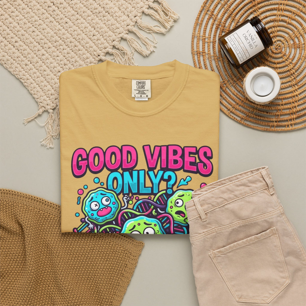 Good Vibes Only Unisex Garment-Dyed Tee