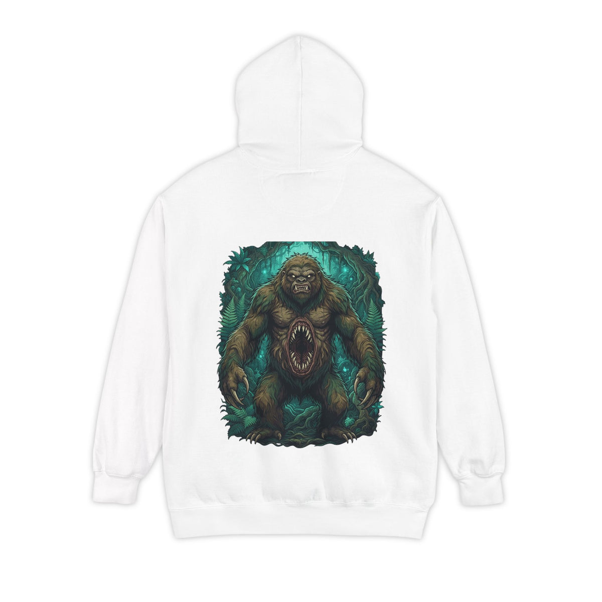 Color: White | Mapinguari (Amazon Rainforest) Garment-Dyed Hoodie