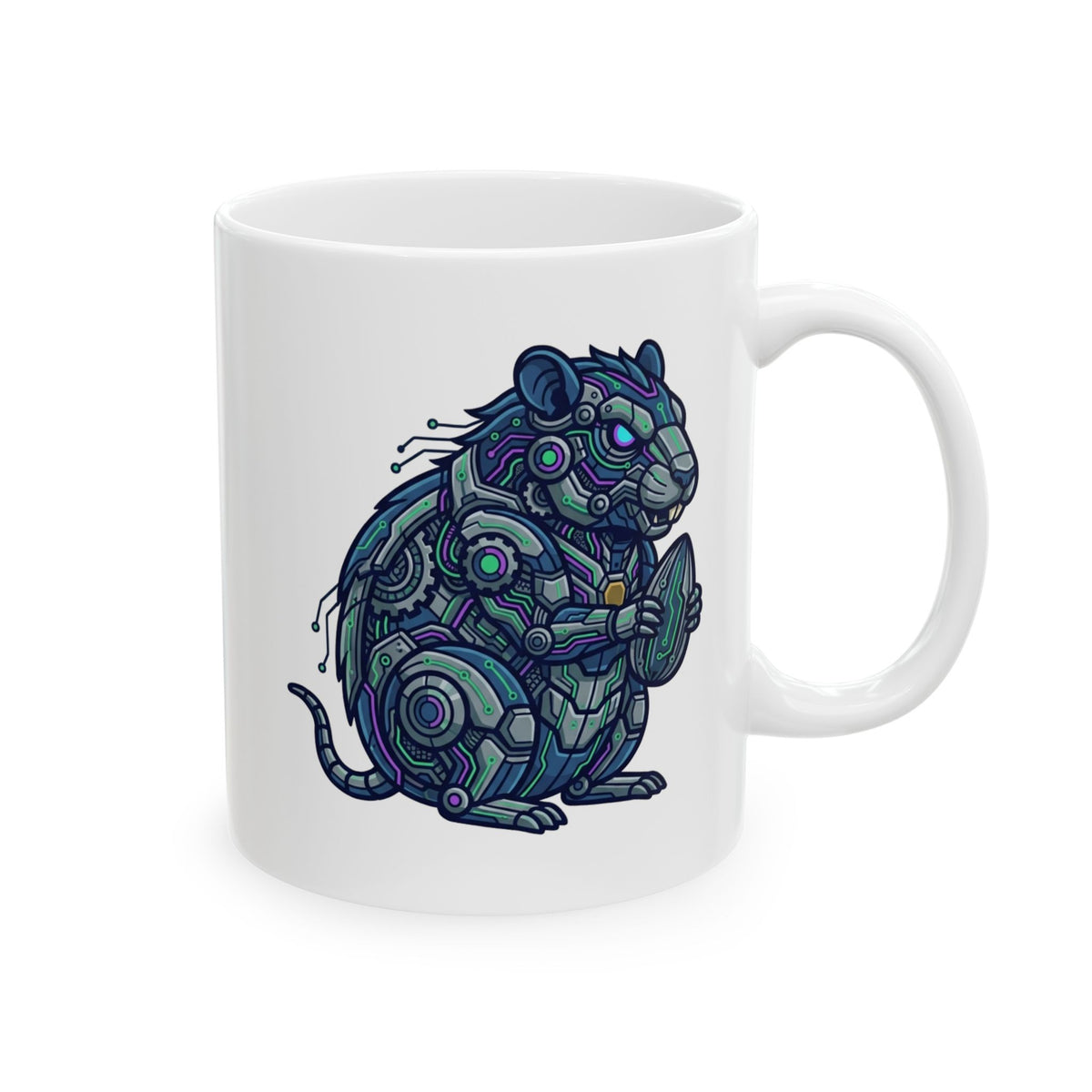 "Cyber Hamster" White Ceramic Mug