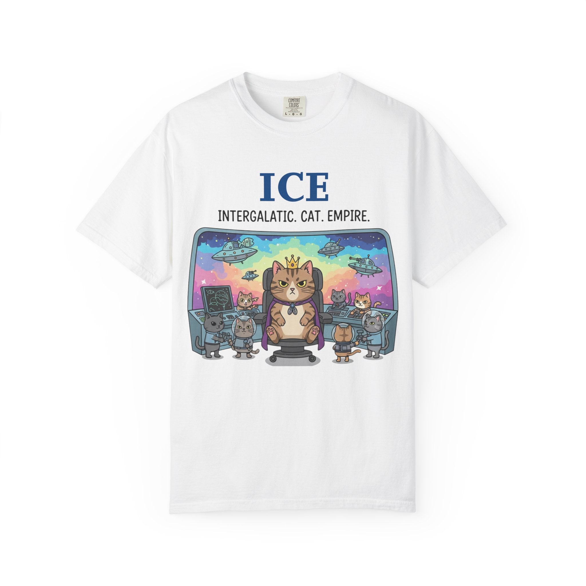 "ICE (Intergalactic Cat Empire)" Unisex Garment-Dyed T-shirt