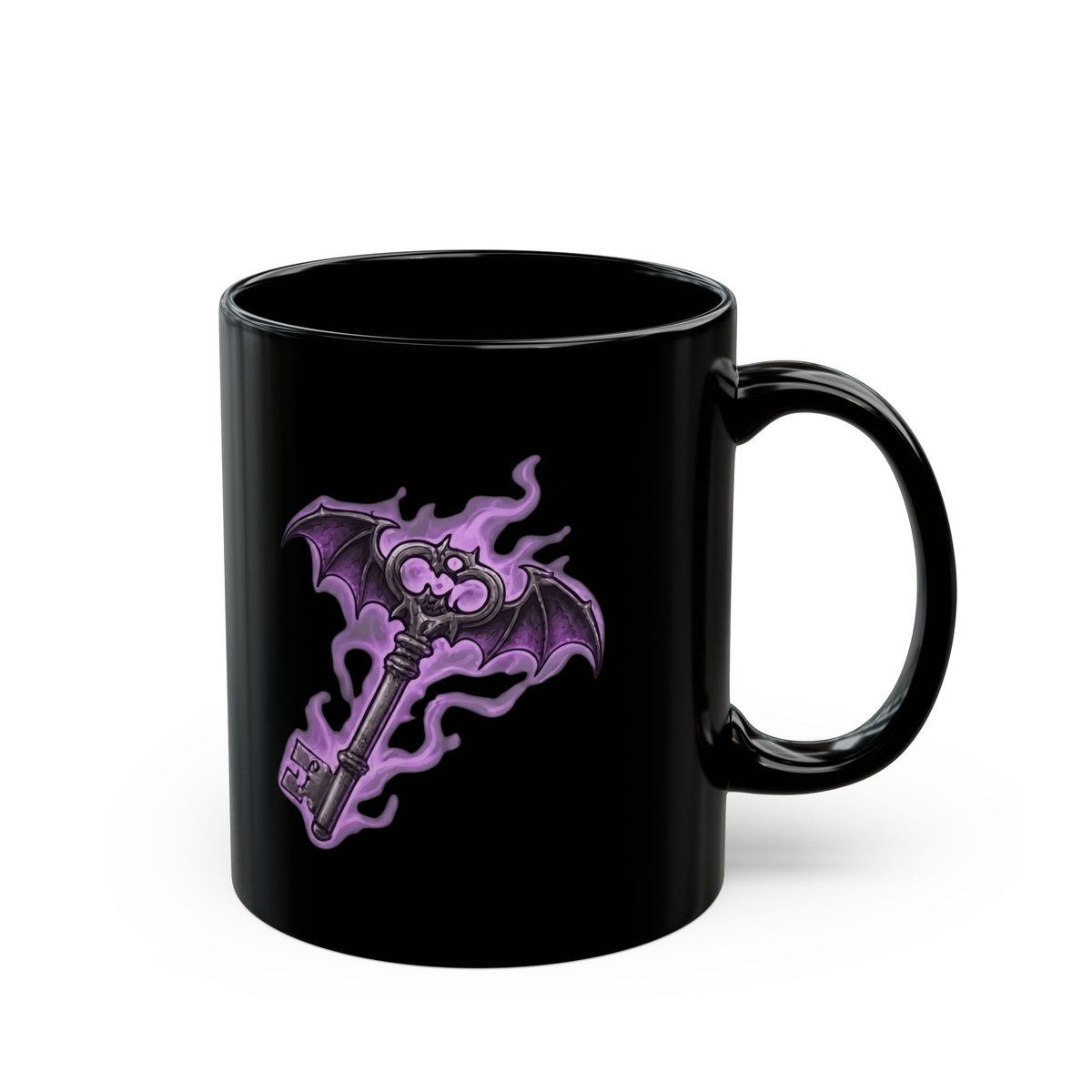 "Skeleton Key" Black Ceramic Mug — Graphic