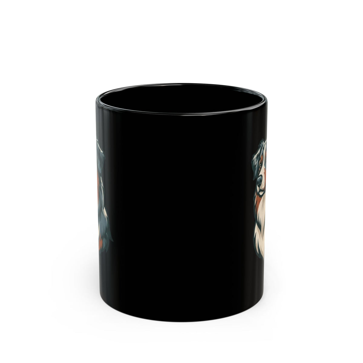 "Australian Sheperd" Black Ceramic Mug — Graphic