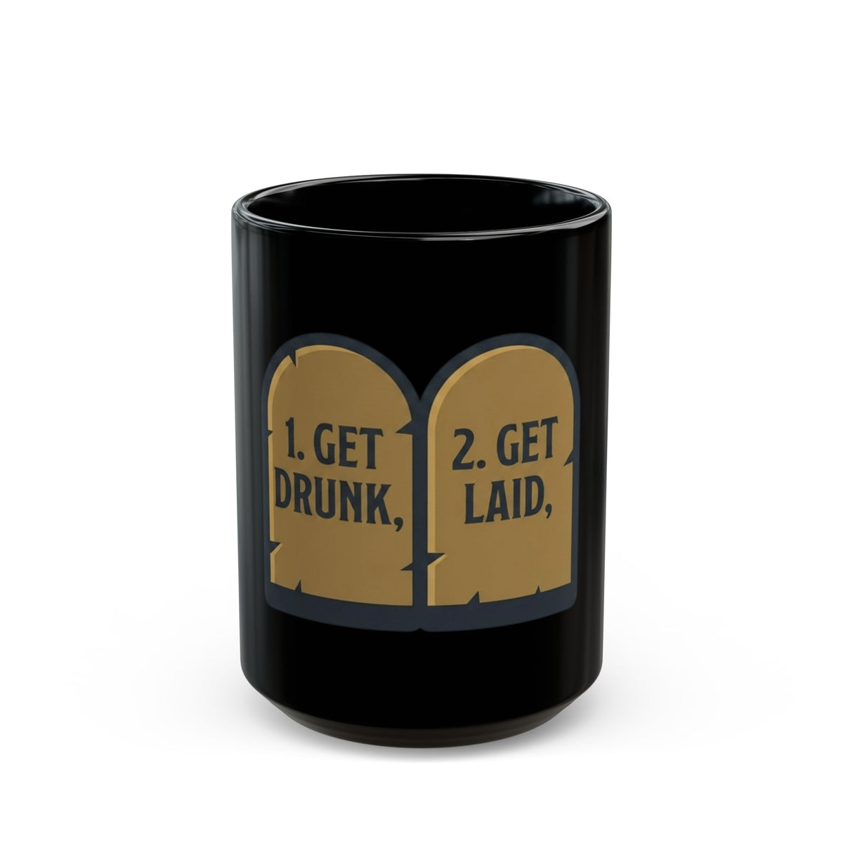 "11th and 12th Commandment" Black Ceramic Mug — Graphic