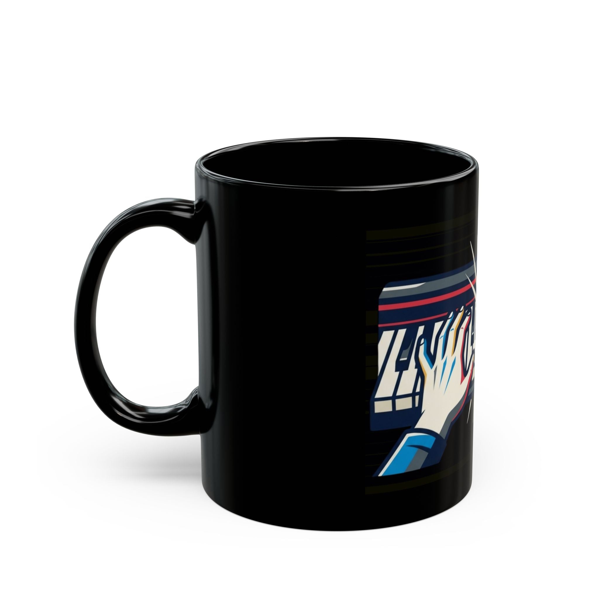 "Imagine What Else These Fingers Can Do" Black Ceramic Mug — Graphic