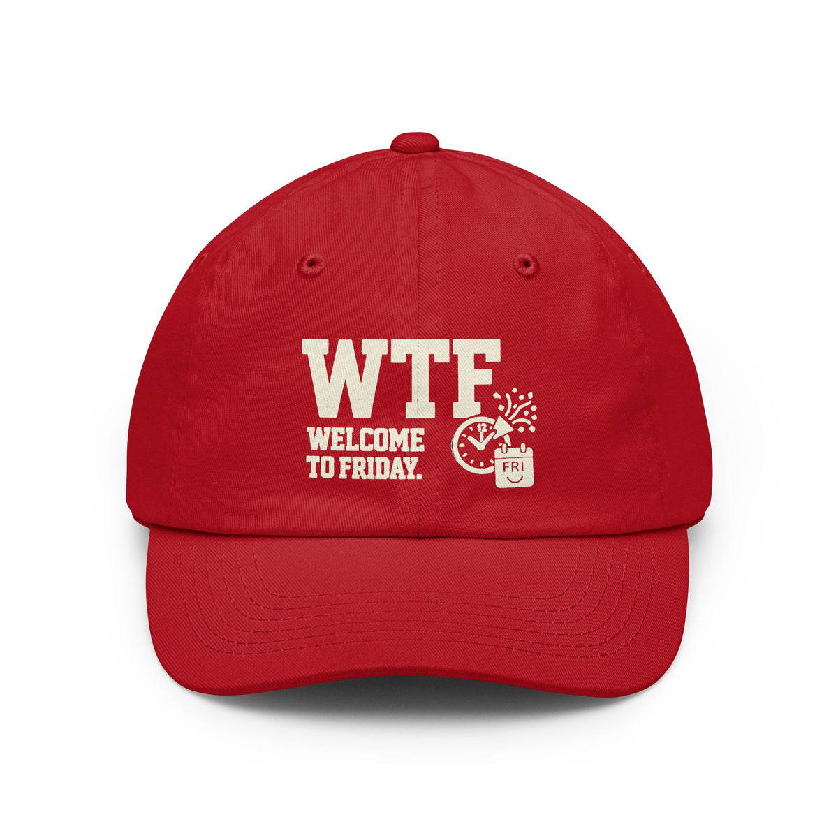 Color: Red | Finally Freaking Friday | Dad Hat — AttitudeShirts