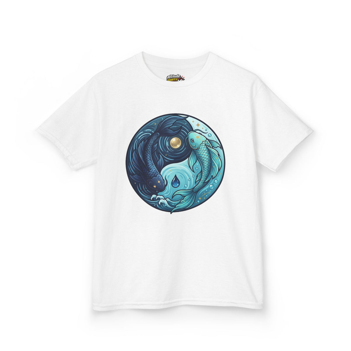 Color: White | Yin Yang Pisces Kids Tee