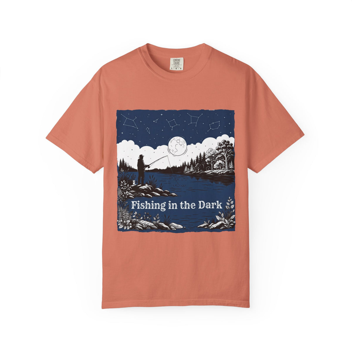 Color: Terracotta | Fishing in the Dark Unisex Garment-Dyed Tee