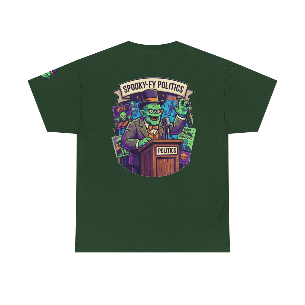 Color: Forest Green | Spooky-Fy Politics Premium Graphic Tee