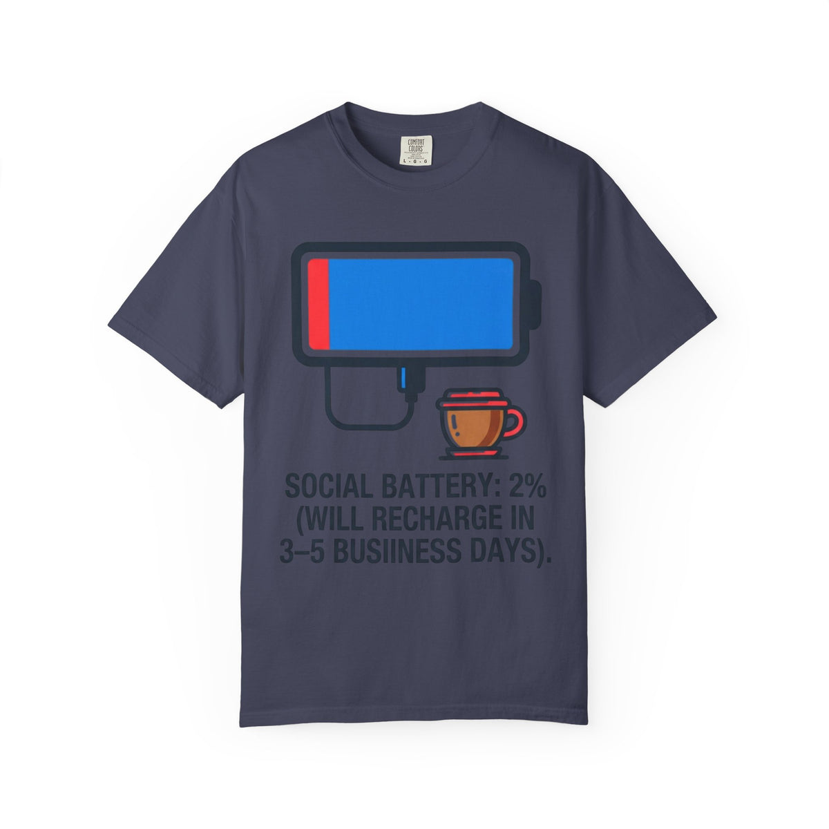 Color: Denim | Social Battery Unisex Garment-Dyed Tee