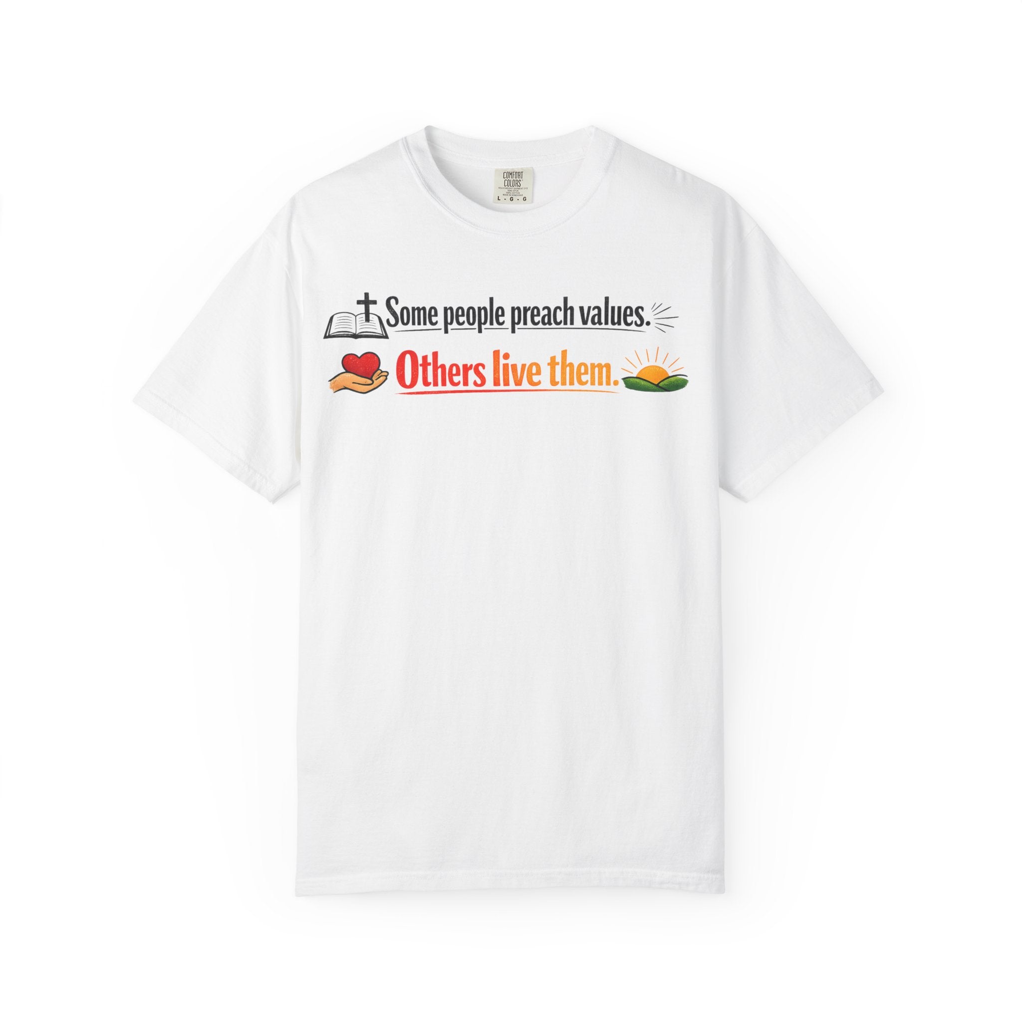 "Actions Over Sermons" Unisex Garment-Dyed T-shirt