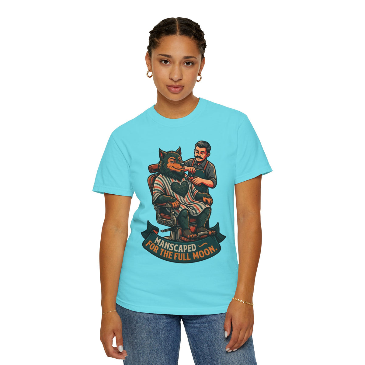 Color: Lagoon Blue | Manscaped for the Full Moon Unisex Garment-Dyed Tee
