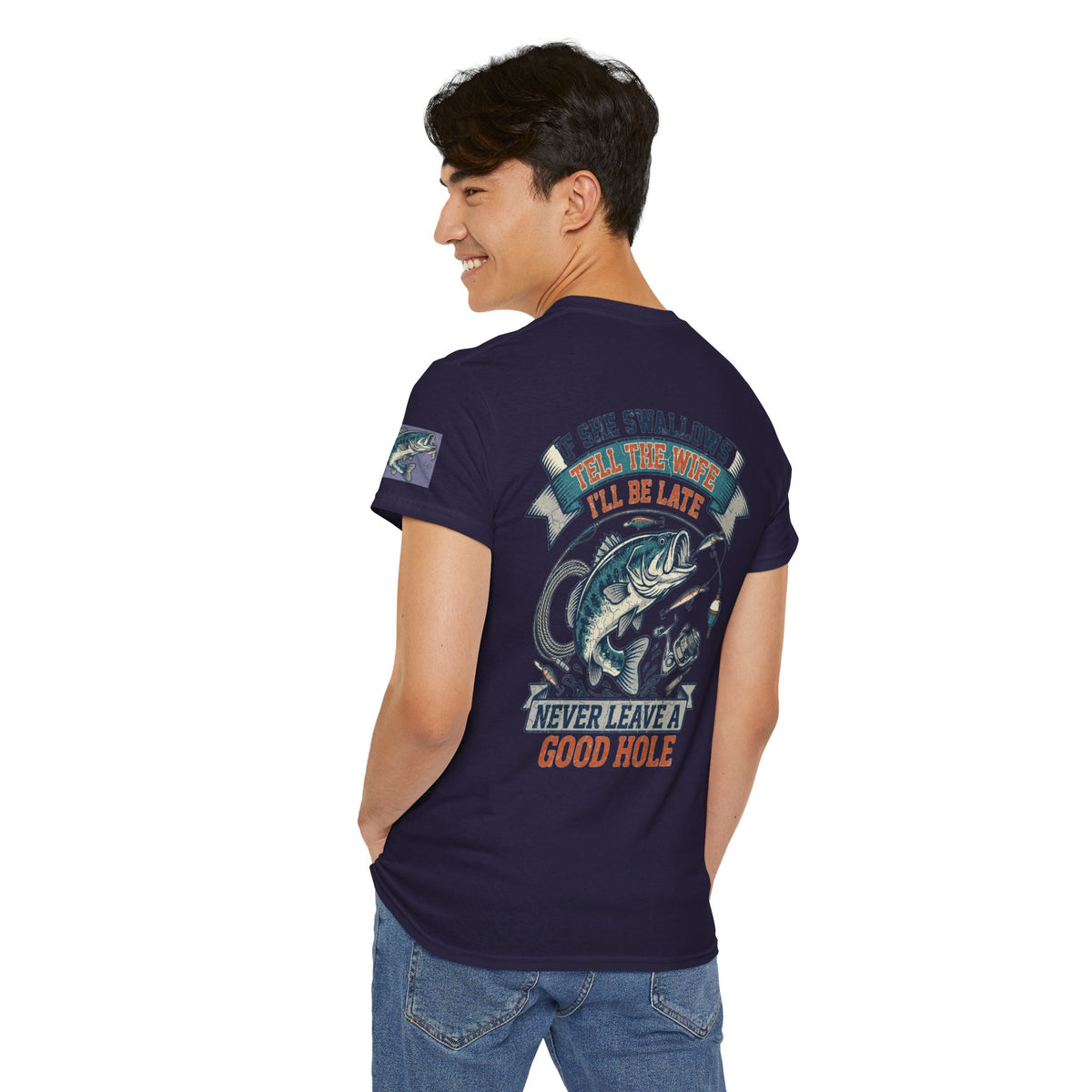 Color: Blackberry | Never Leave A Good Hole Premium Graphic Tee
