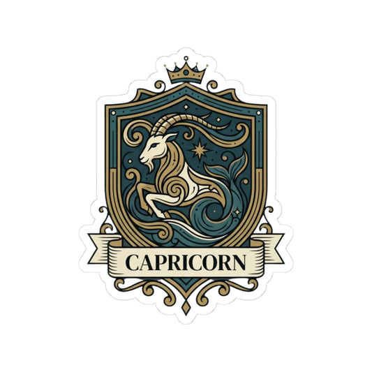 "Capricorn- The Sea-Goat Crest" Sticker — Main