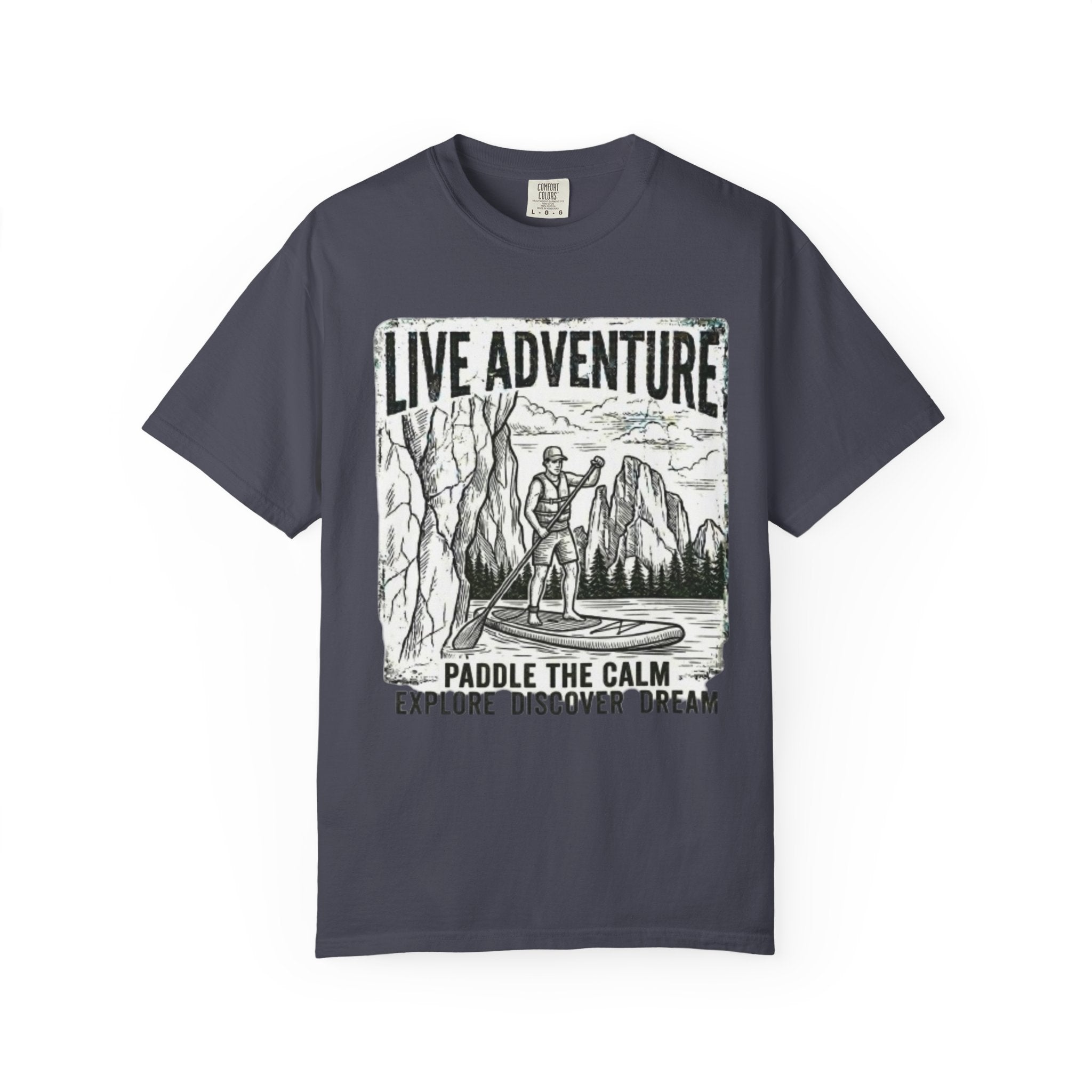 "Live Adventure - Paddle Board" Unisex Garment-Dyed Tee