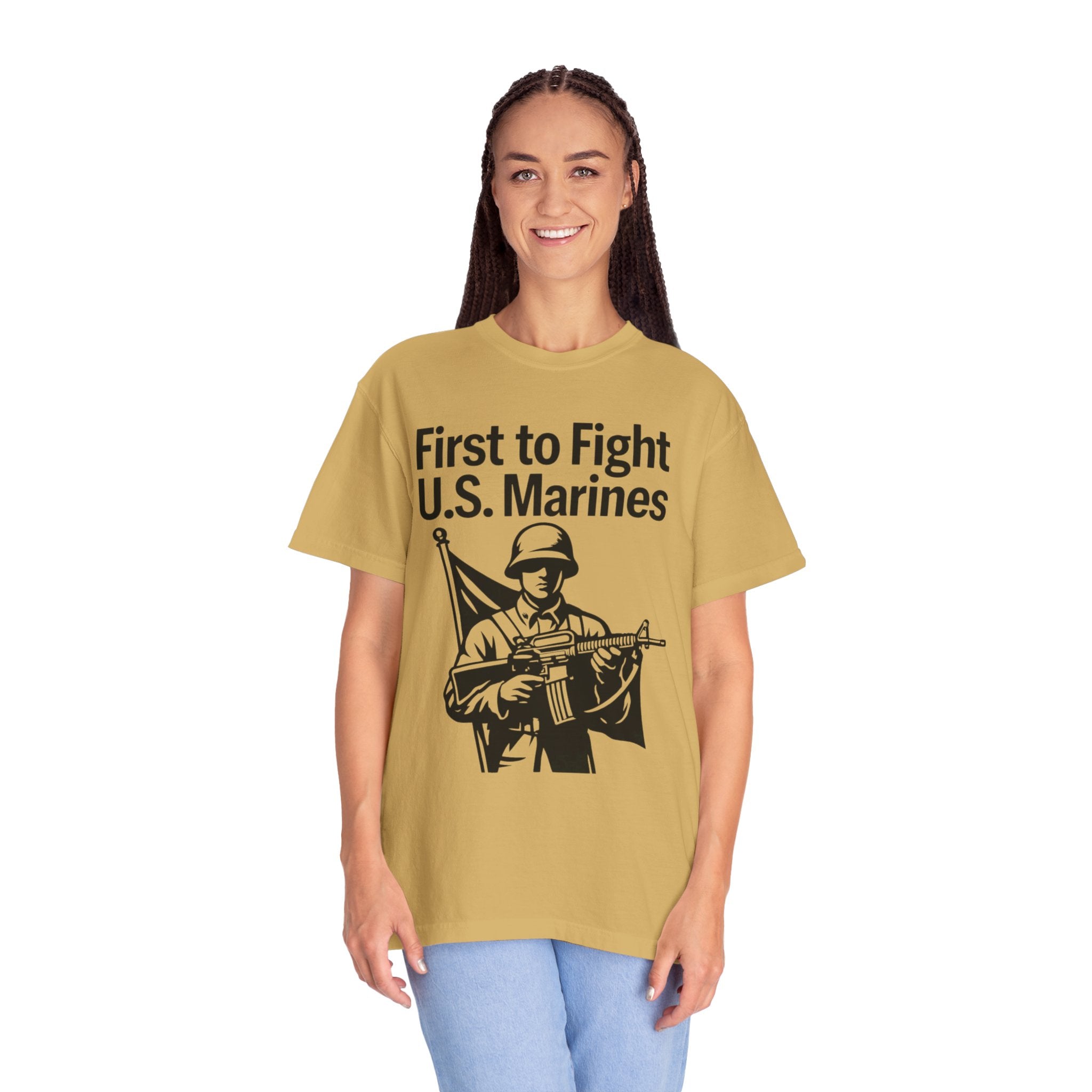 "First to Fight" Unisex Garment-Dyed T-shirt