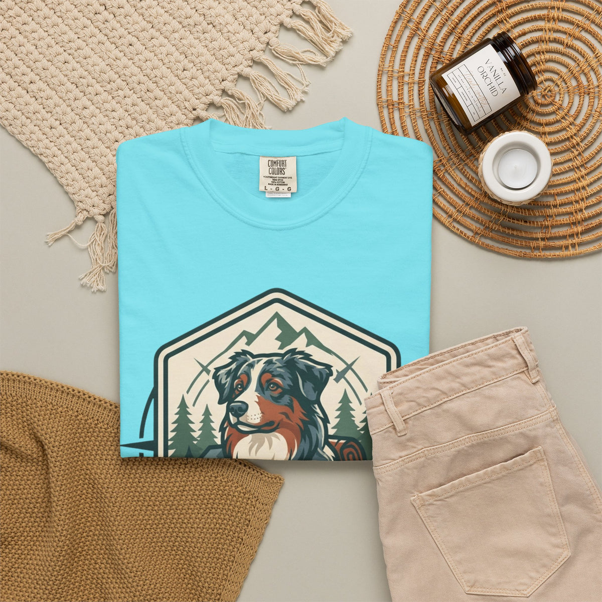 "Australian Sheperd" Unisex Garment-Dyed Tee
