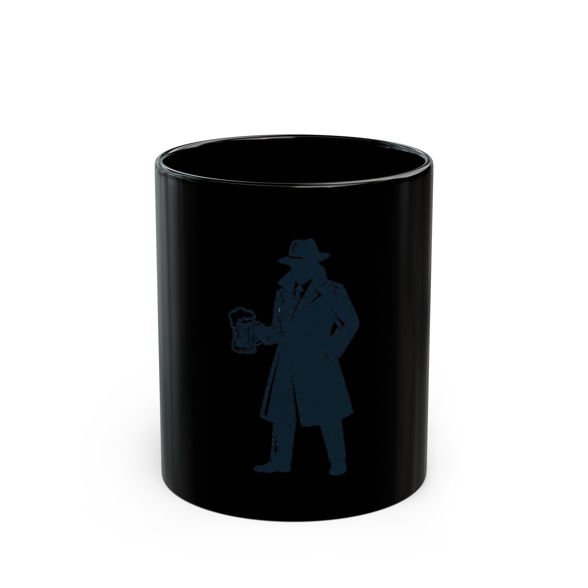 "Double Agent Draughts" Black Ceramic Mug — Graphic