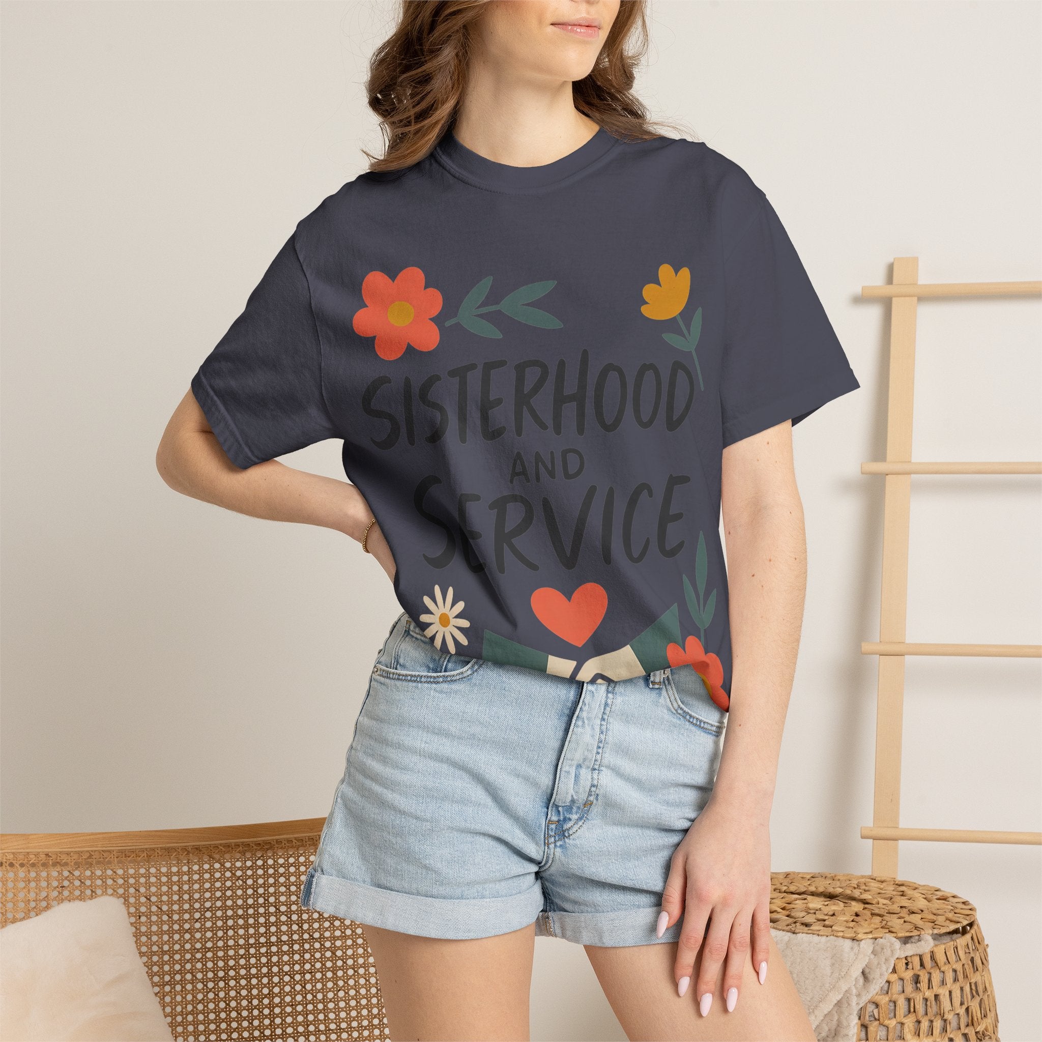 "Sisterhood and Service" Unisex Garment-Dyed T-shirt