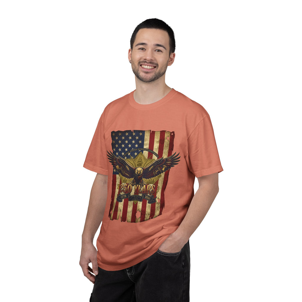 "Eagle and Flag 250 Years" Unisex Garment-Dyed Tee