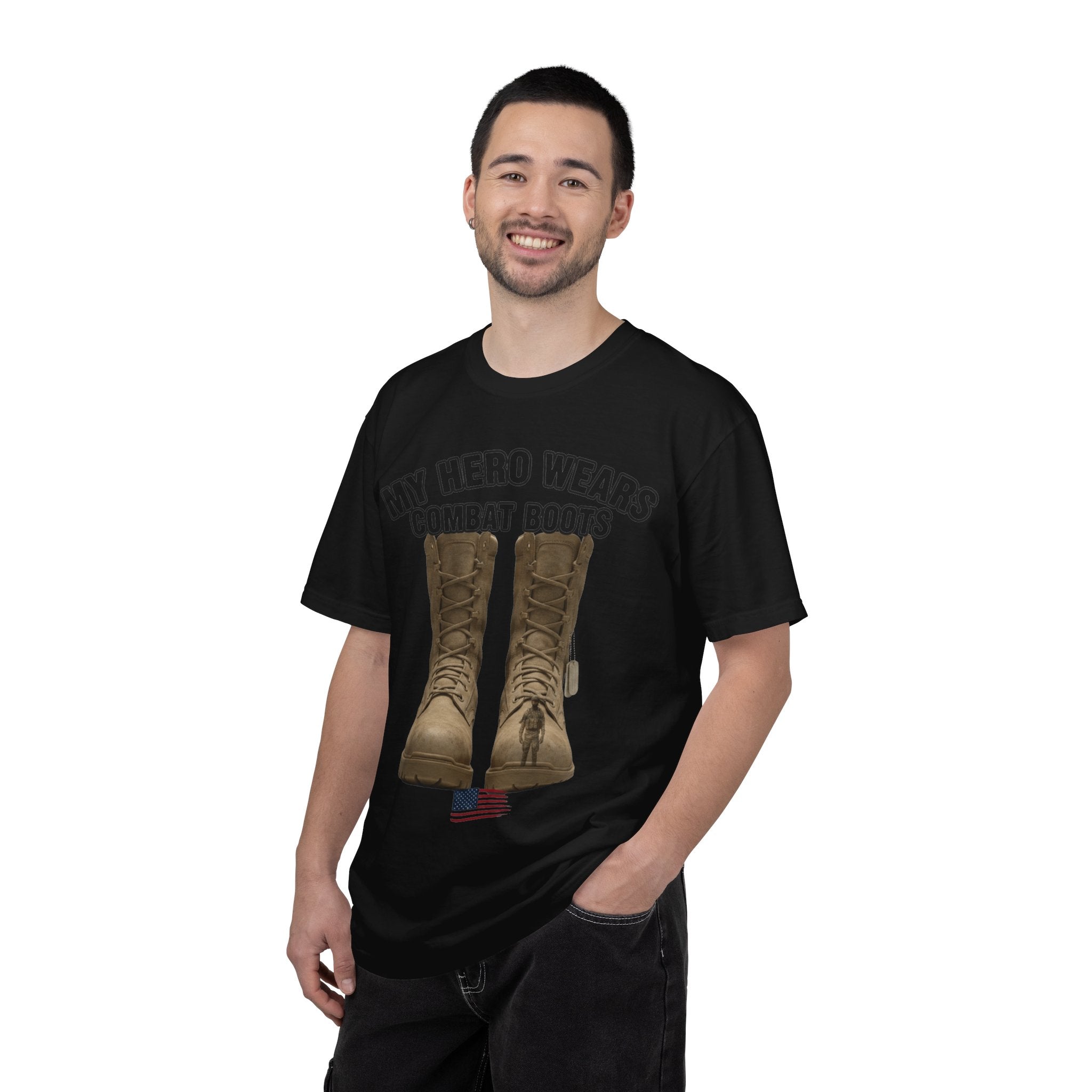 "My Hero Wears Combat Boots" Unisex Garment-Dyed T-shirt
