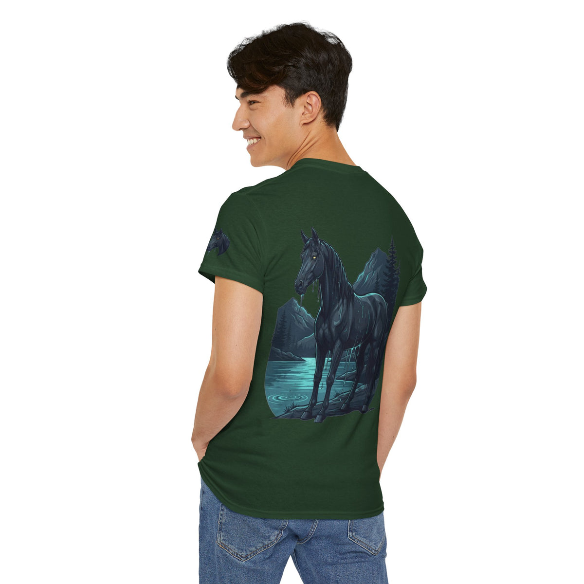 Color: Forest Green | Kelpie (Scottish Folklore) Premium Graphic Tee